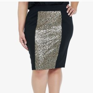Sequin panel skirt